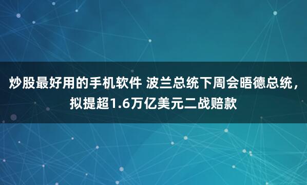 炒股最好用的手机软件 波兰总统下周会晤德总统，拟提超1.6万亿美元二战赔款